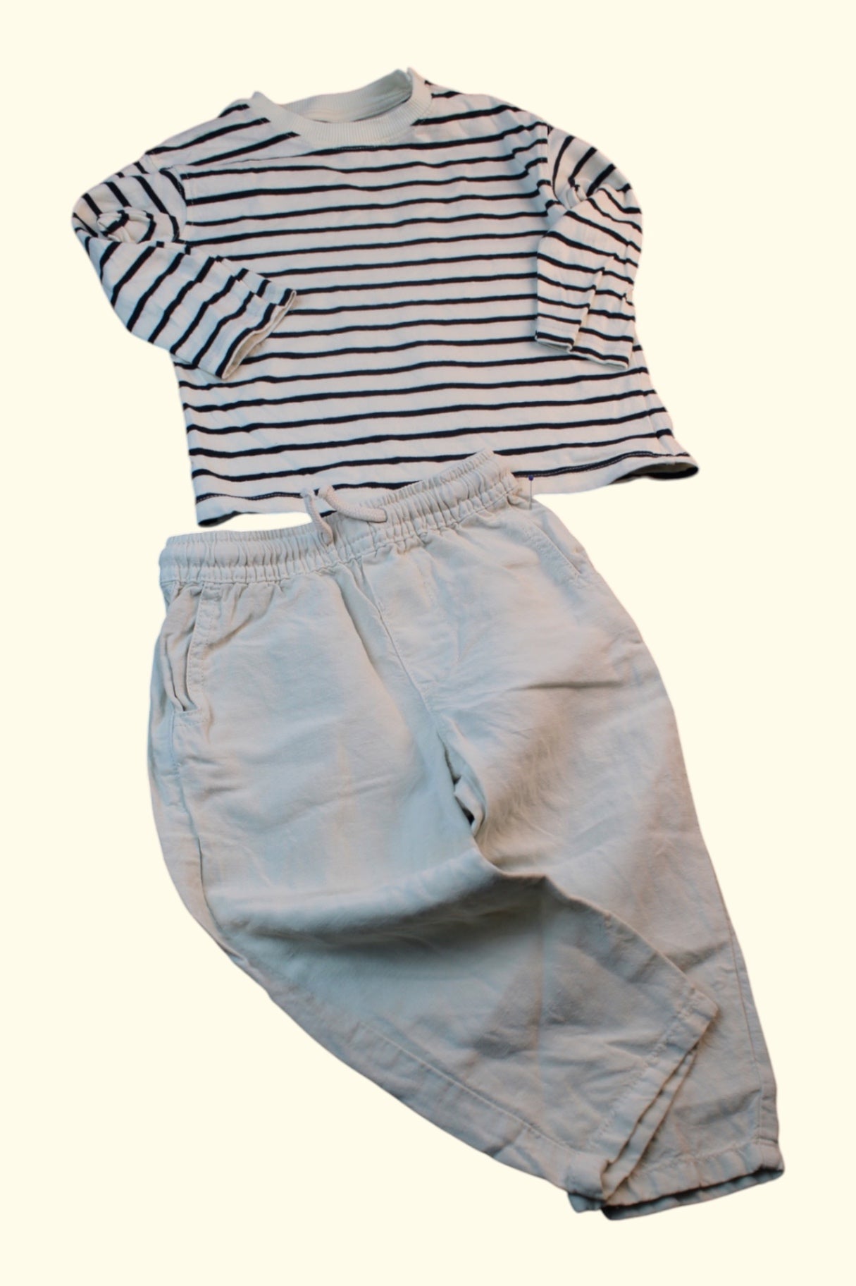 2er Kidkiddo Set Weiß mit schwarzen Streifen