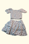 Primark Kidkiddo Set 104/ 110 Weiß mit Rot und Grün gemustert