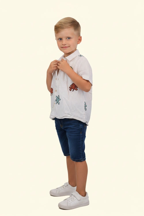 2er Kidkiddo Set 104 Weiß, Beige