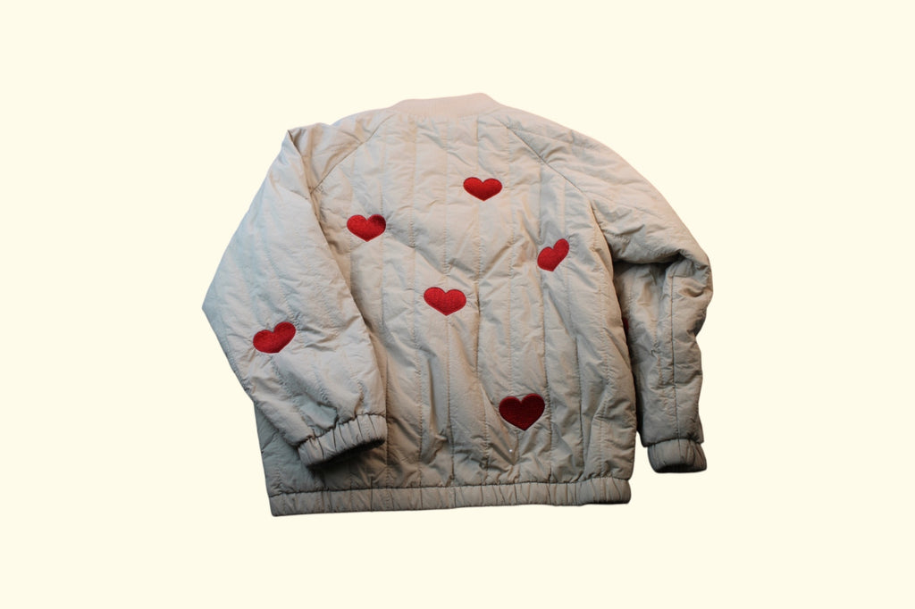 Konges Slojd Jacke Beige mit roten Herzen