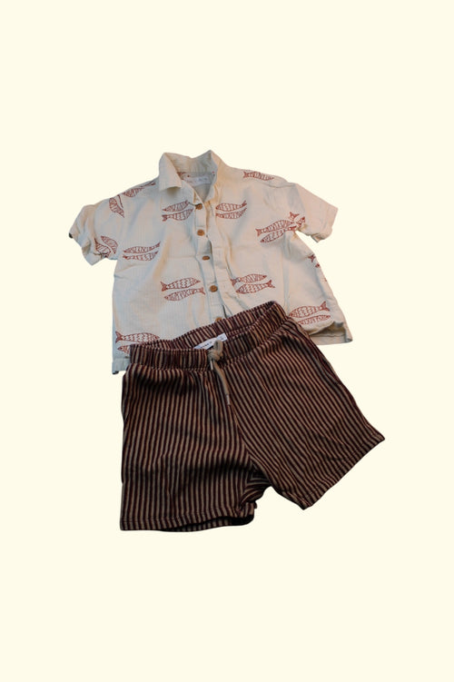 2er Kidkiddo Set 104  Beige, Braun, Rot