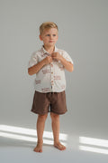 2er Kidkiddo Set 104  Beige, Braun, Rot