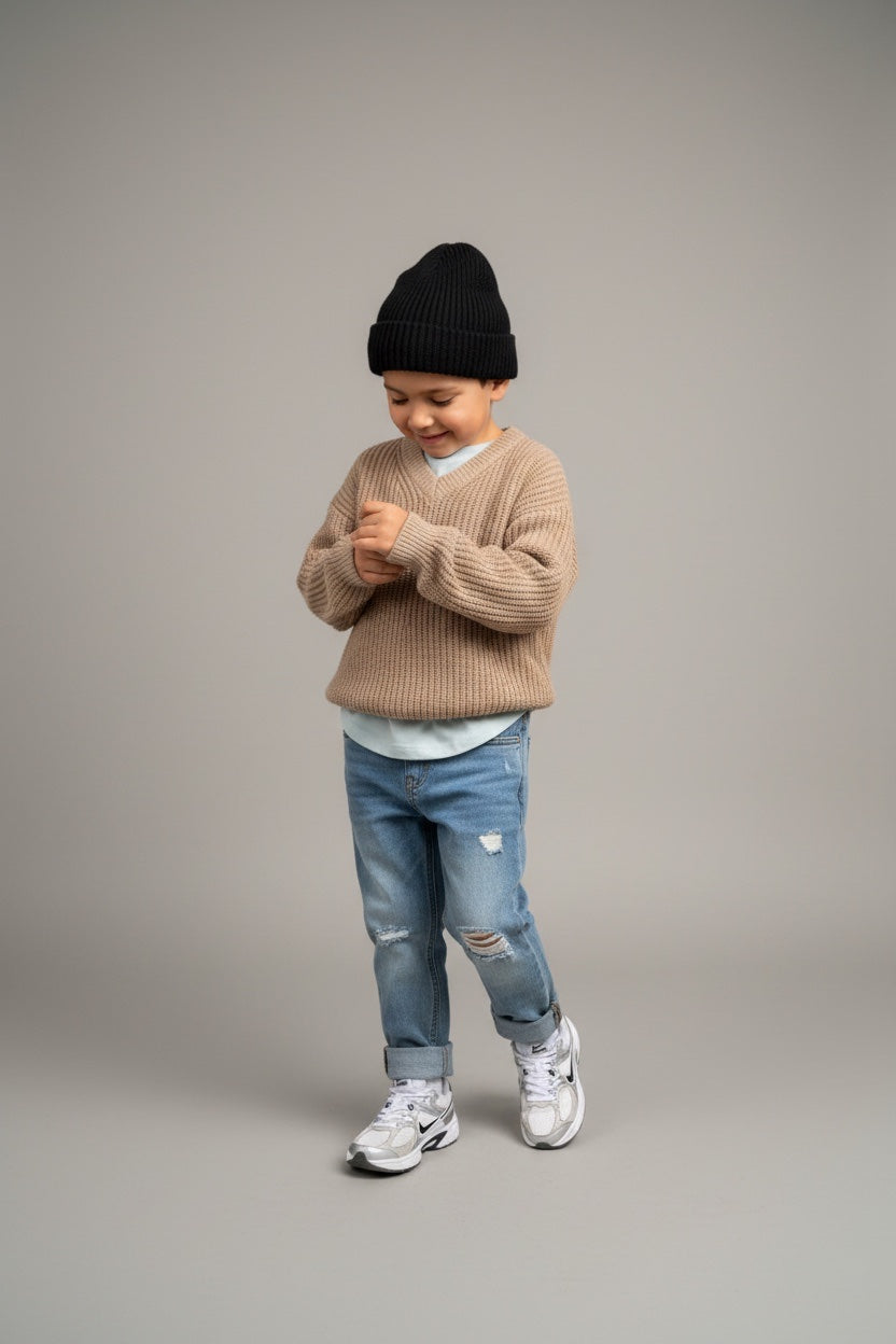 3er Kidkiddo Set 104 Blau Beige Weiss