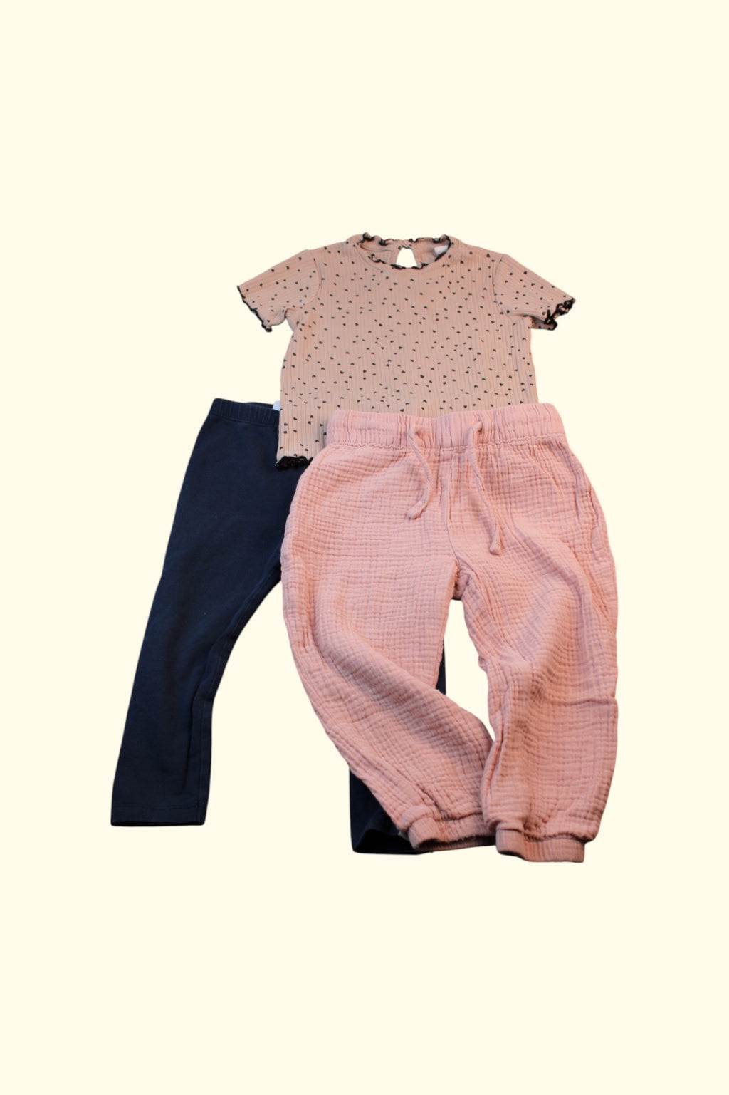 3er Kidkiddo Set Rosa und beige/rosa