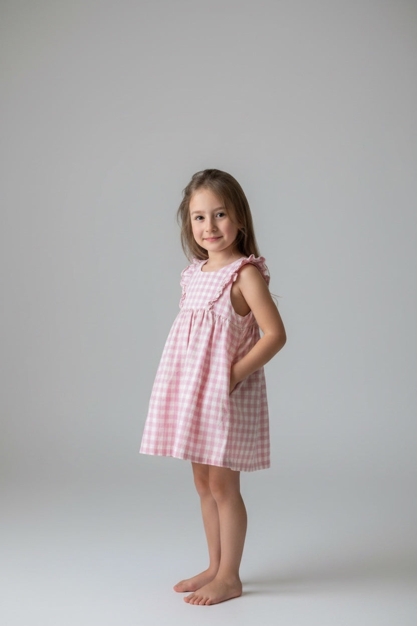 Kleid Rosa und Weiß