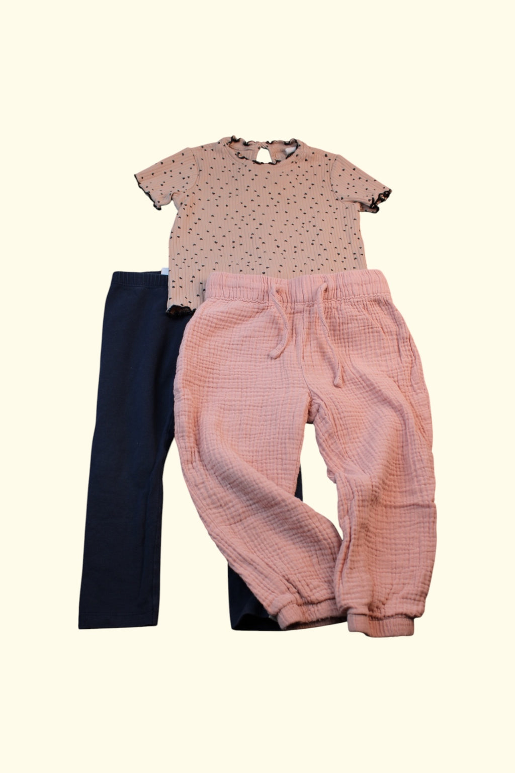 3er Kidkiddo Set Rosa und beige/rosa
