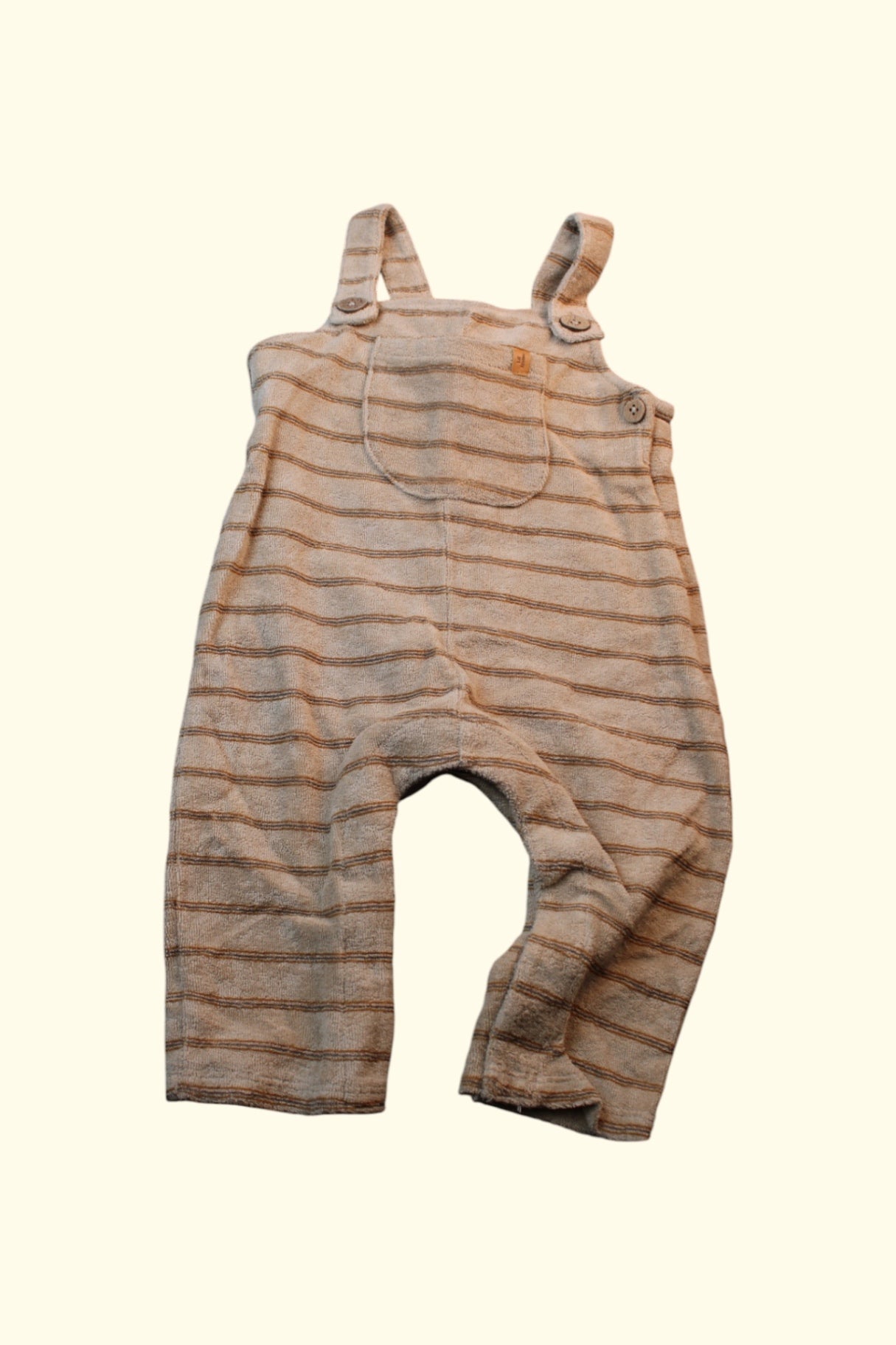 Lil Atelier Overall 68 Beige mit braunen Streifen