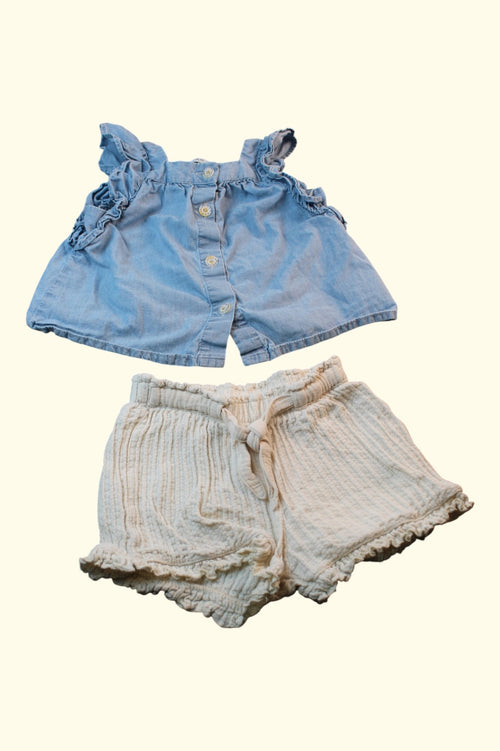2er Kidkiddo Set 92 Blau, Beige