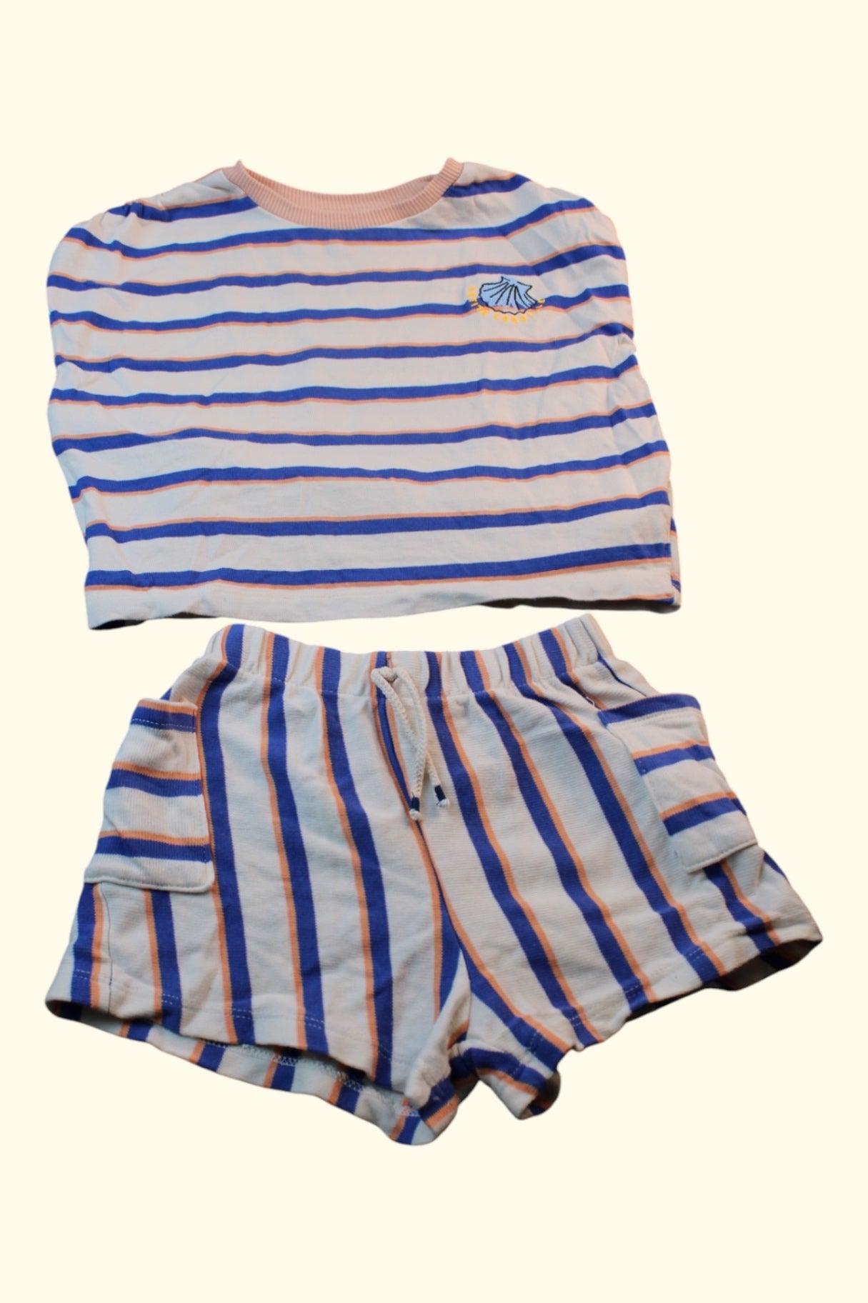2er Kidkiddo Set 92 Weiß, Blau, Rötlich-Pink