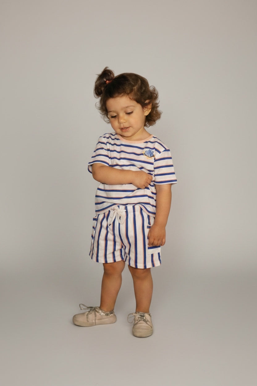 2er Kidkiddo Set 92 Weiß, Blau, Rötlich-Pink