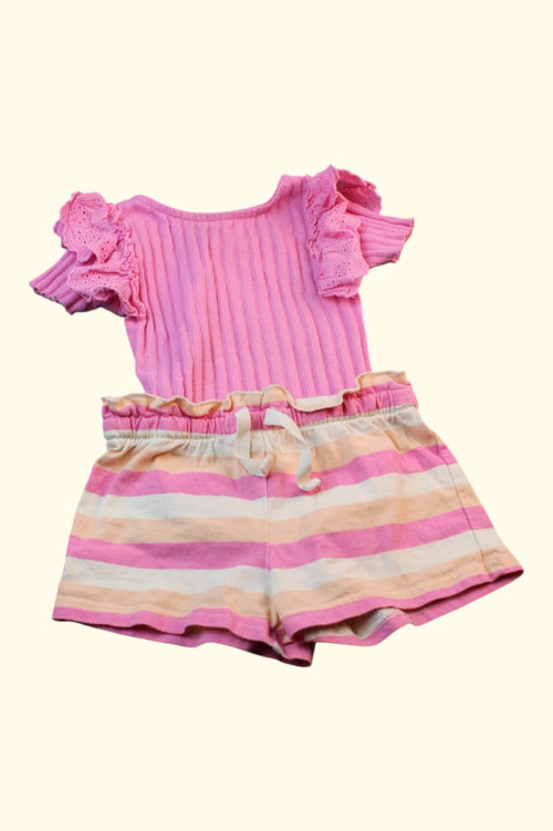 2er Kidkiddo Set 76 Rosa, Beige, Weiß
