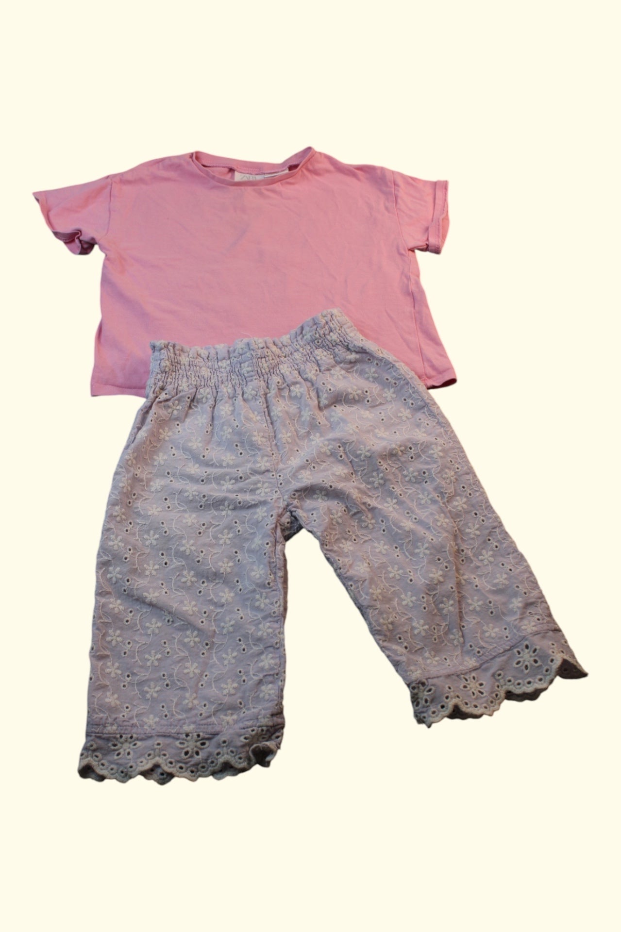 2er Kidkiddo Set 74 Grau und Rosa