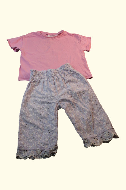 2er Kidkiddo Set 74 Grau und Rosa