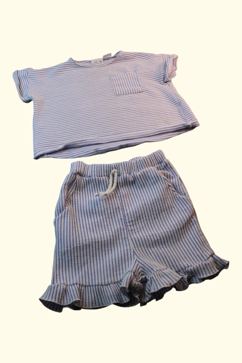 2er Kidkiddo Set 92 Blau und Weiß