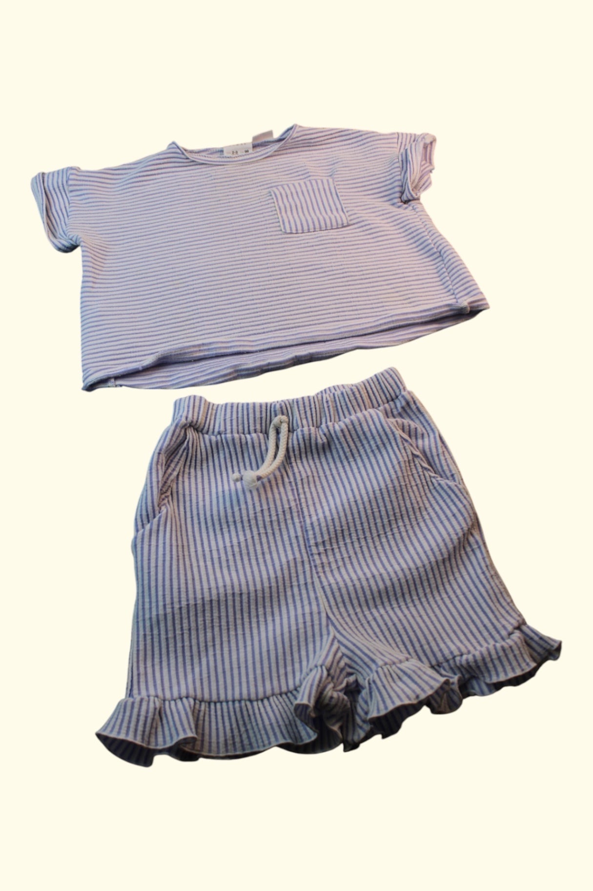 2er Kidkiddo Set 92 Blau und Weiß