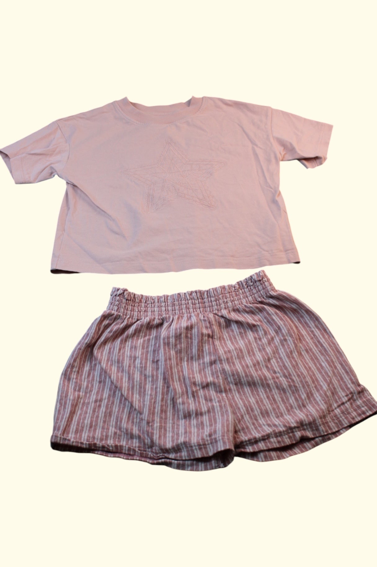 2er Kidkiddo Set 104/110 Rosa gestreift