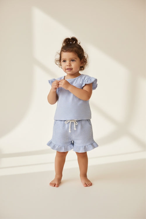 2er Kidkiddo Set 92 Blau und Weiß
