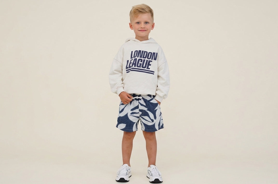 2er Kidkiddo Set 98/104 Blau und Weiß