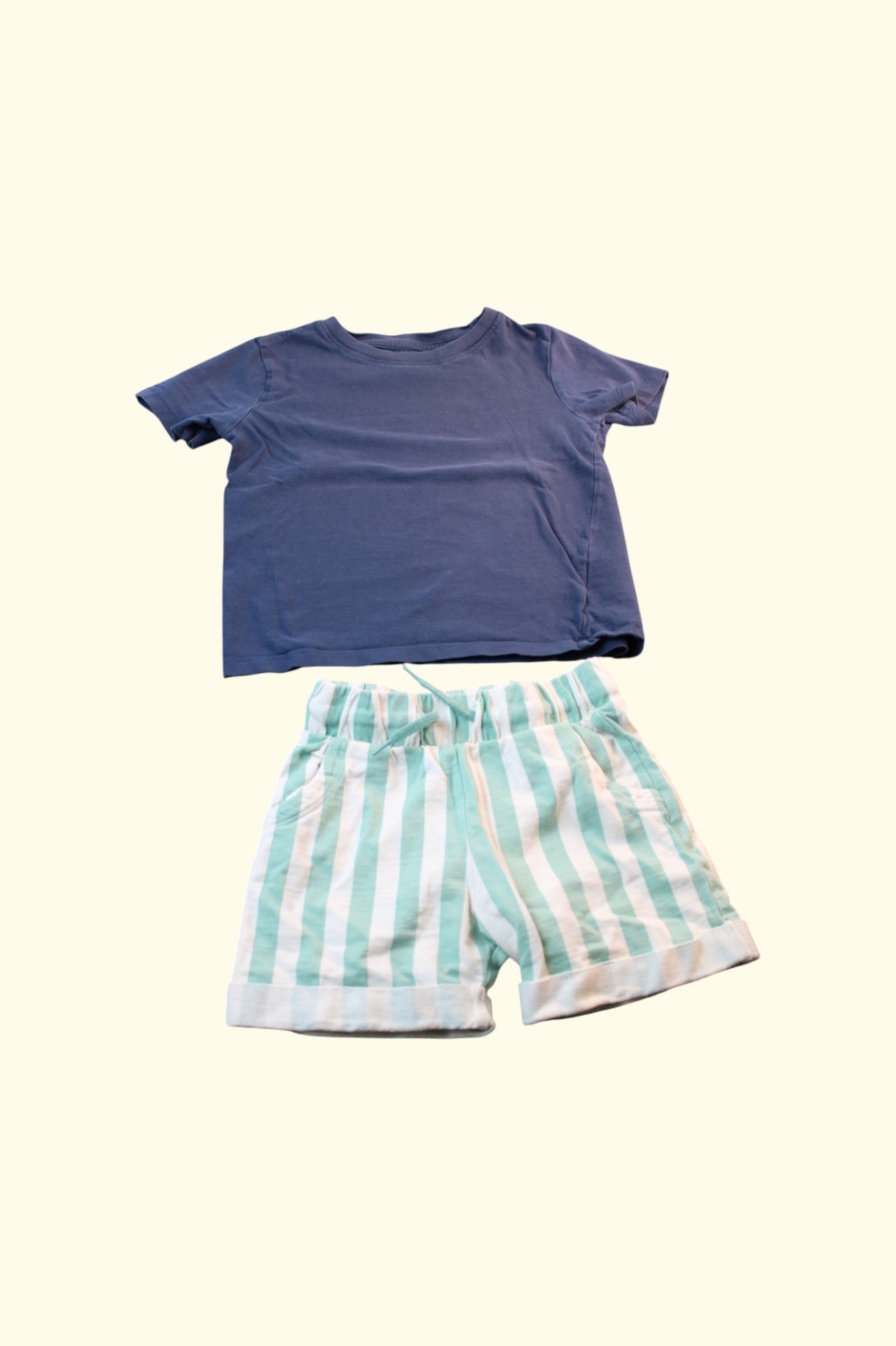 2er Kidkiddo Set 98 Blau, Weiß, Mintgrün