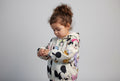 Jacke 86/92 Weiß mit bunten Mickey Mouse und Minnie Mouse Mustern