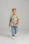 2er Kidkiddo Set 86/92 Mehrfarbig (Tiere und Pflanzen auf Weiß/Beige Hintergrund)