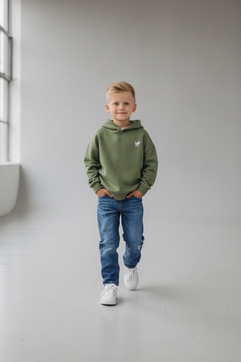 2er Kidkiddo Set Hoodies 92/98 Olivgrün/Schwarz