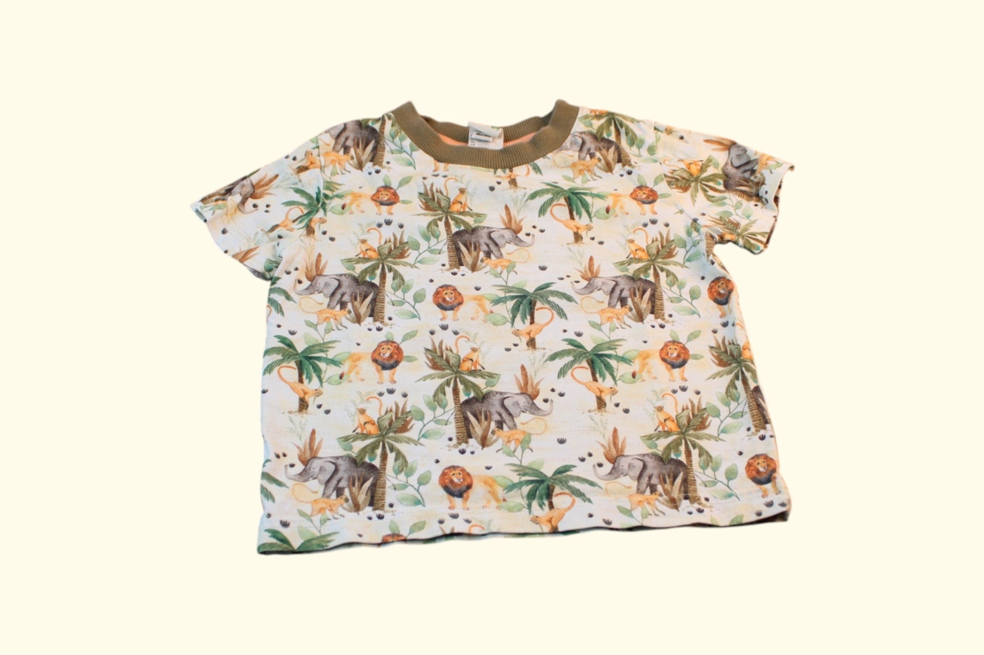 2er Kidkiddo Set 86/92 Mehrfarbig (Tiere und Pflanzen auf Weiß/Beige Hintergrund)