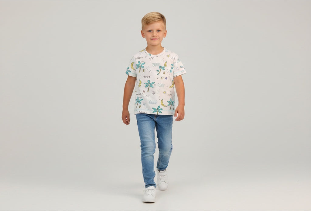2er Kidkiddo Set 68 Beige mit braunen Mustern