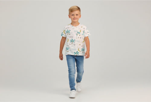 2er Kidkiddo Set 68 Beige mit braunen Mustern