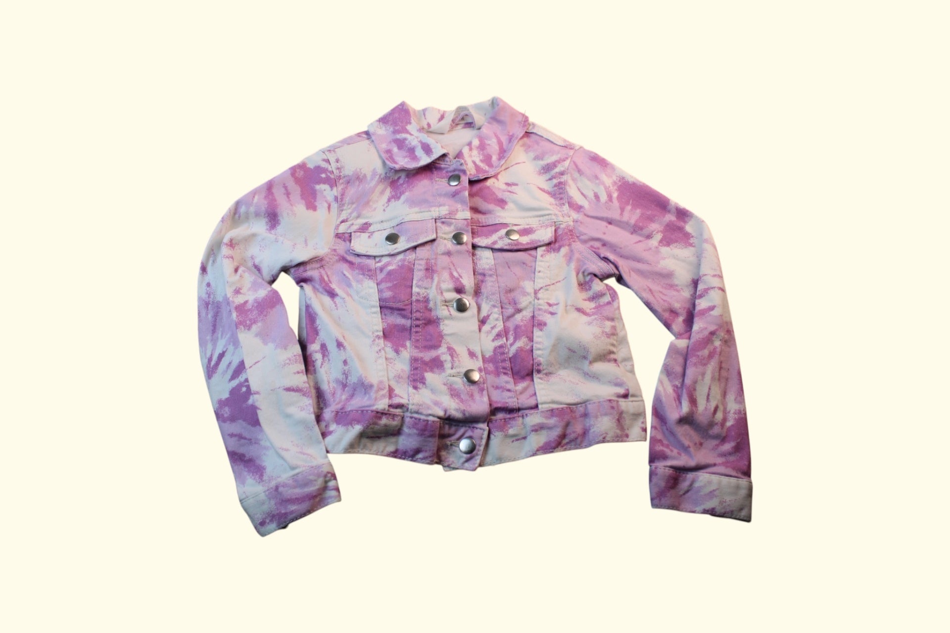 Kategorie 3 Jacke 116/122 weiss lila