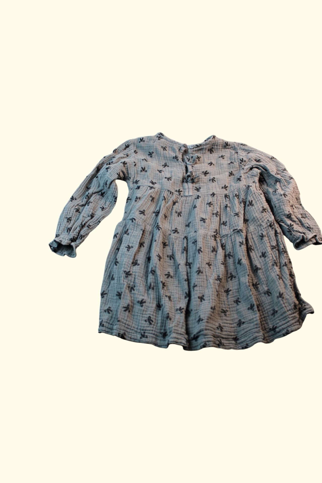 Kategorie 3 Kleid 92 Grau mit schwarzen Mustern