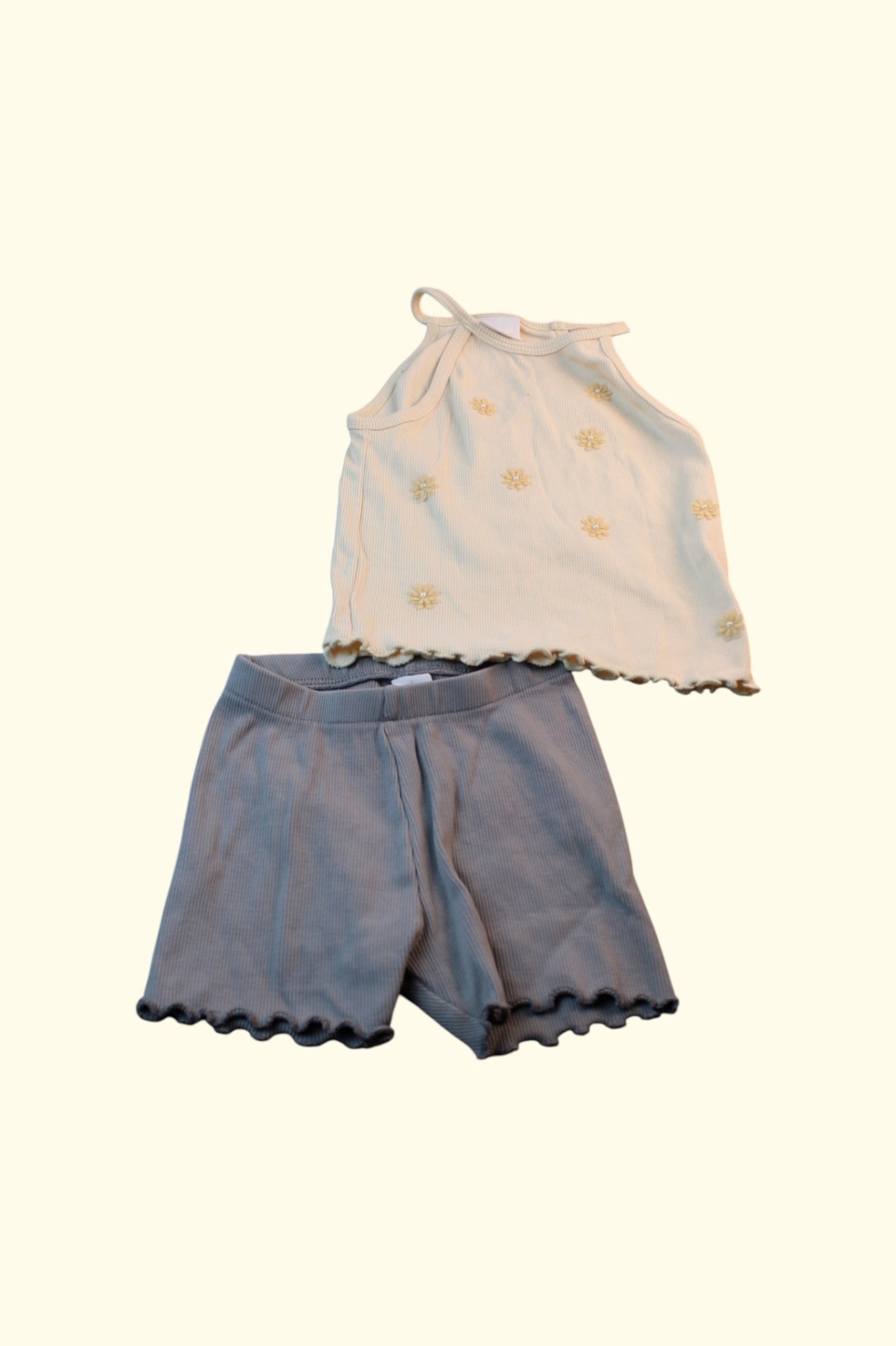 2er Kidkiddo Set 116 Creme, Grau