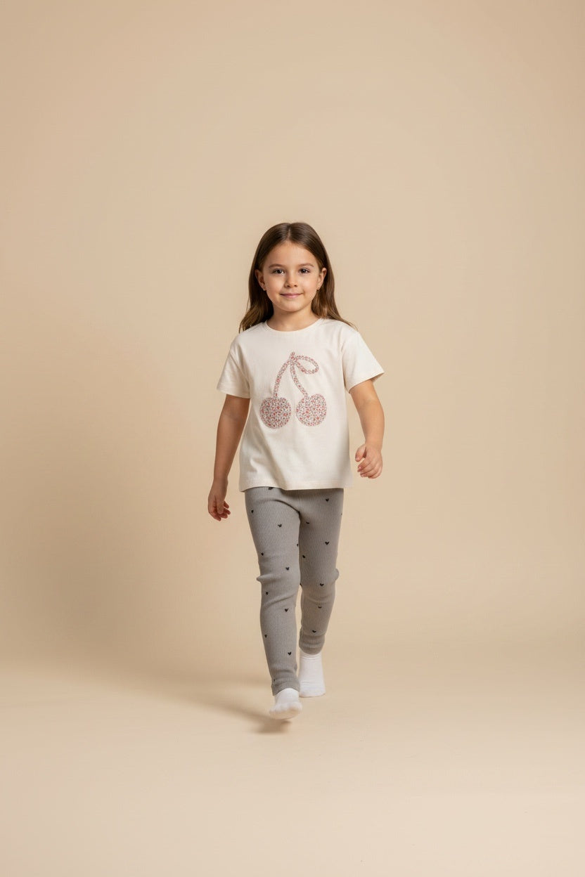 2er Kidkiddo Set 92 Weiß und Grau mit Mustern