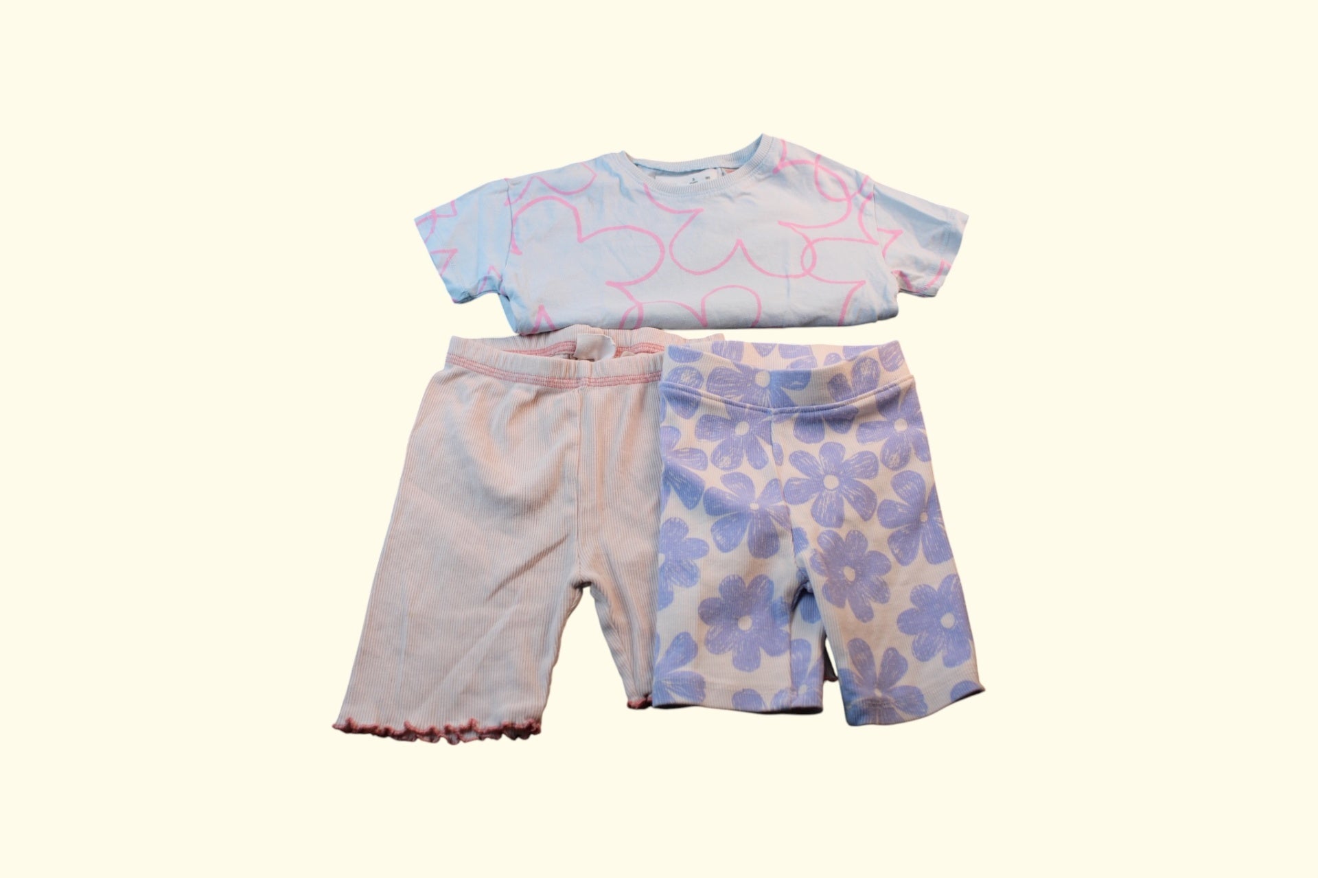 3er Kidkiddo Set 92 Weiß, Pink, Hellblau