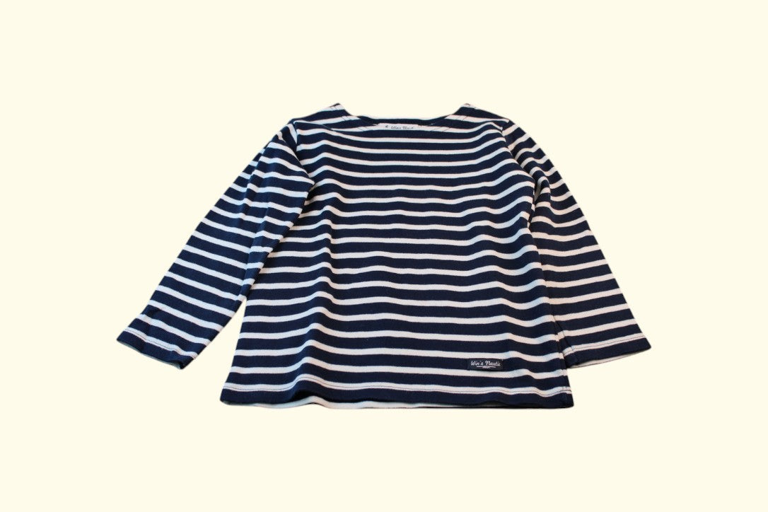 Kategorie 3 Sweatshirt 116 Weiss blau gestreift