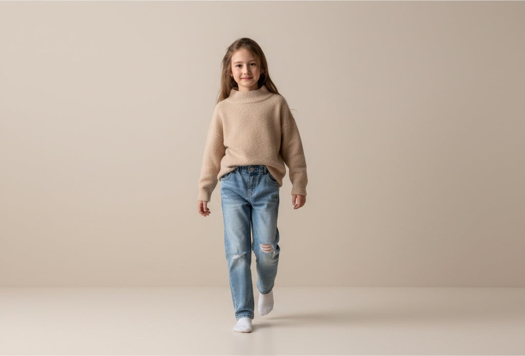 2er Kidkiddo Set 98 Beige, Hellblau