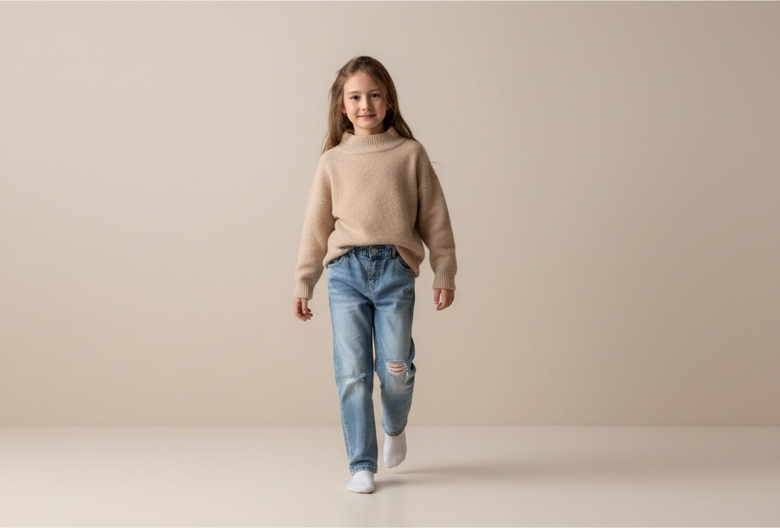 2er Kidkiddo Set 98 Beige, Hellblau