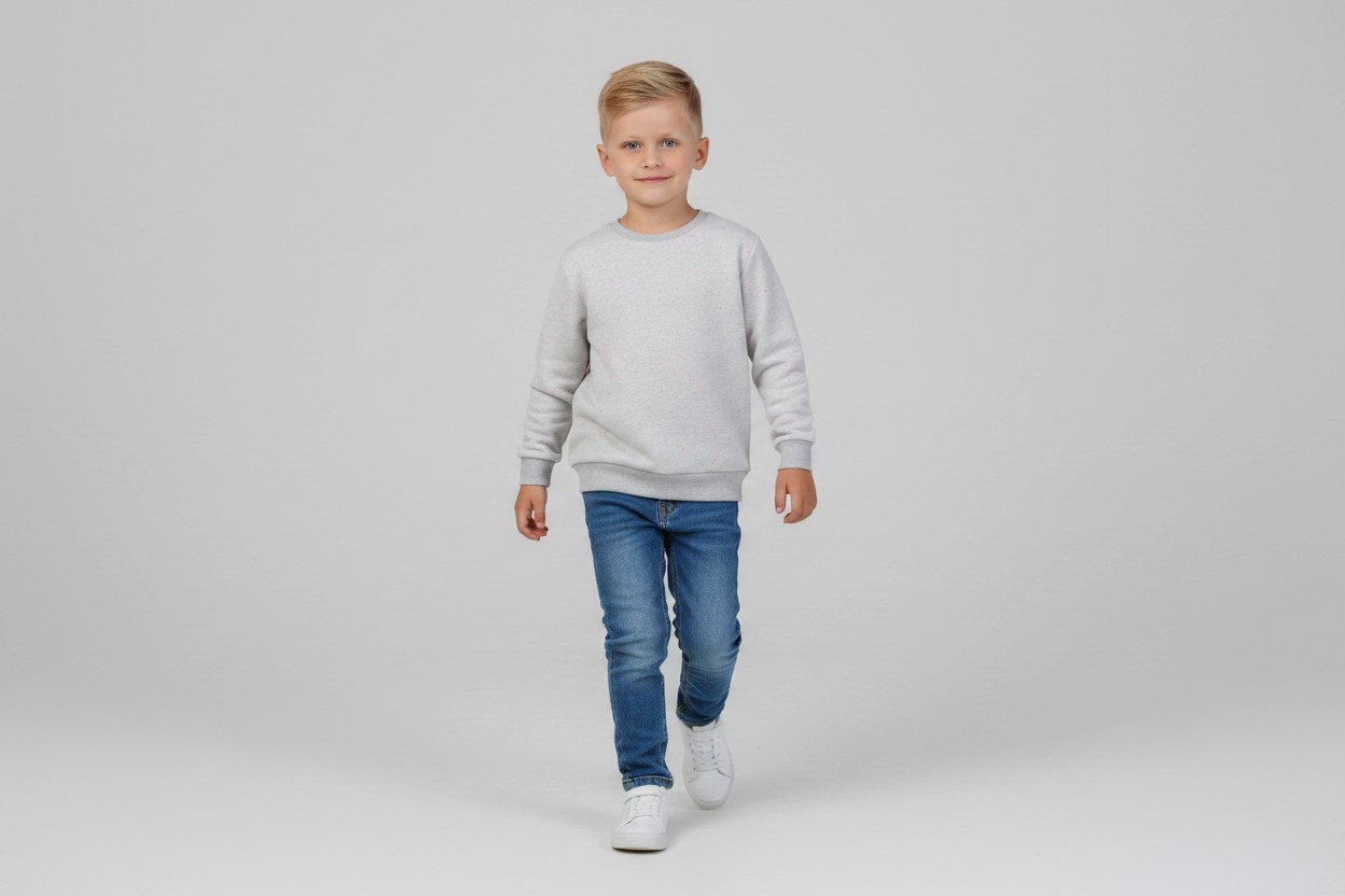 Kategorie 3 Sweatshirt 122 Beige mit Farb Flecken