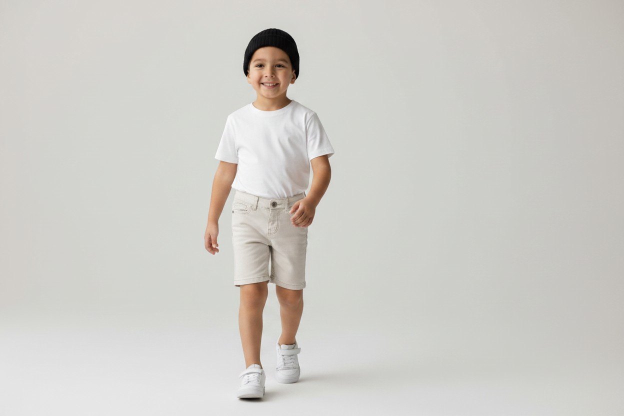 2er Kidkiddo Jeansshort Set 98/104 Beige, Blau