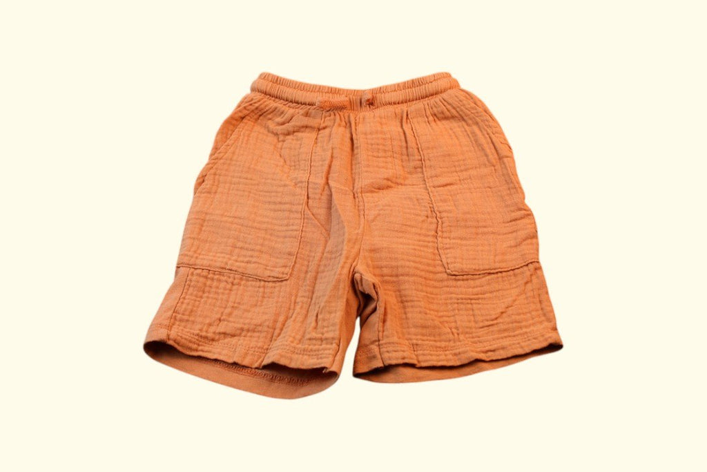 3er Kidkiddo Shorts Set 104 Braun, orange, senfgelb