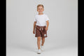 3er Kidkiddo Shorts Set 104 Braun, orange, senfgelb