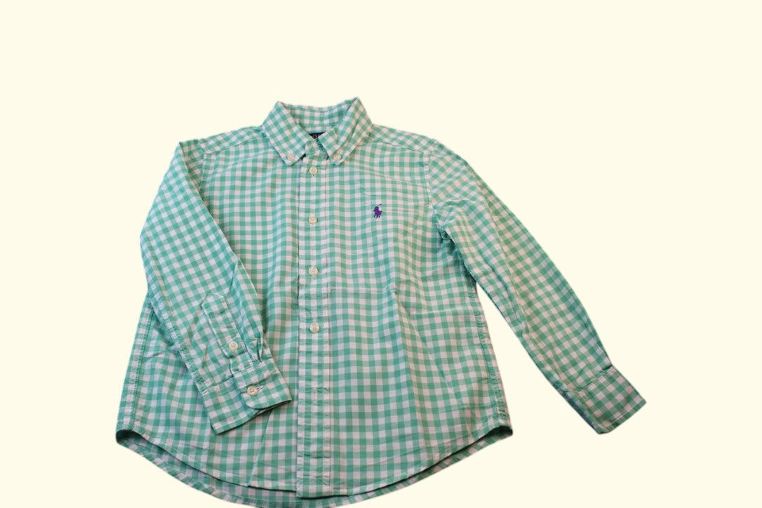 Polo Ralph Lauren Hemd 116 Grün, Weiß