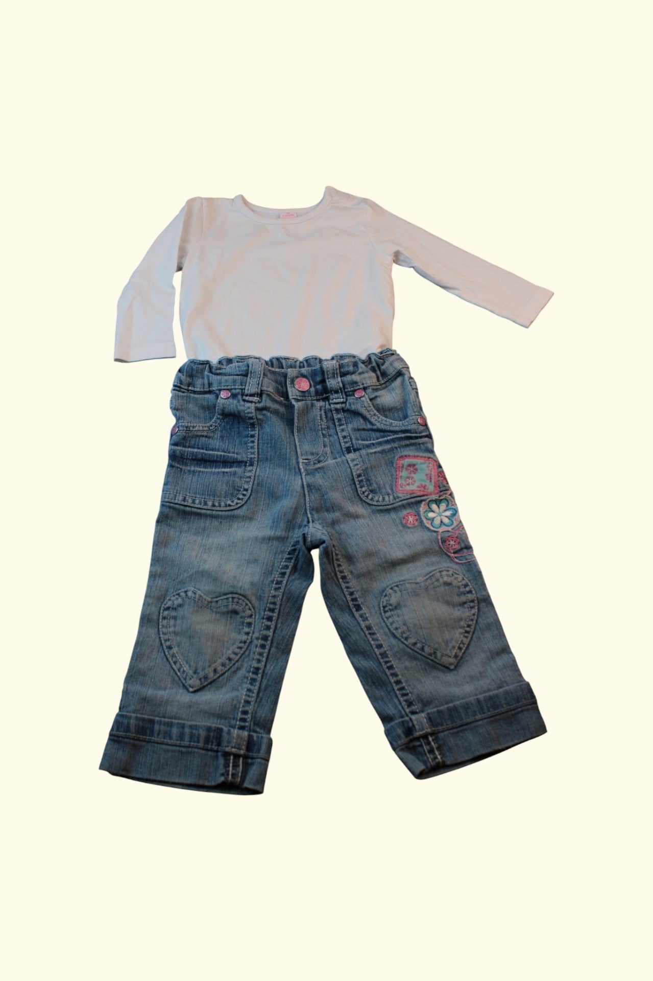 2er Kidkiddo Set 68 Weiß, Blau