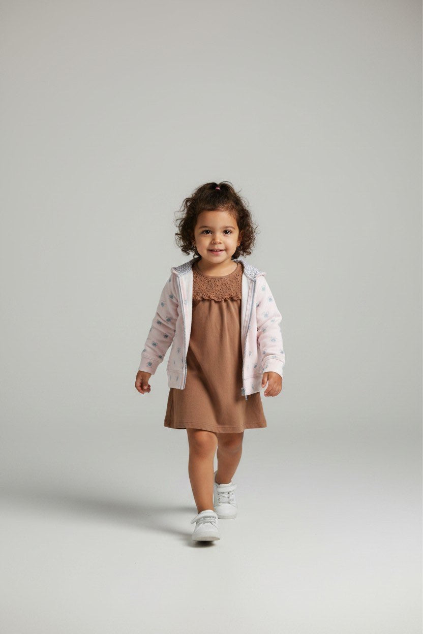 2er Kidkiddo Set 56 Rosa, Braun