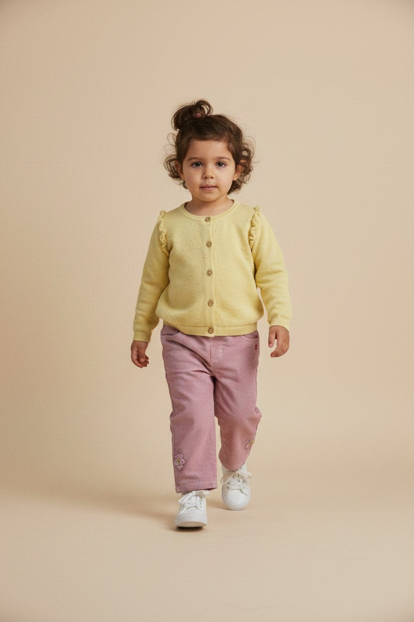 2er Kidkiddo Set 62 Gelb und Rosa mit Streifenmuster