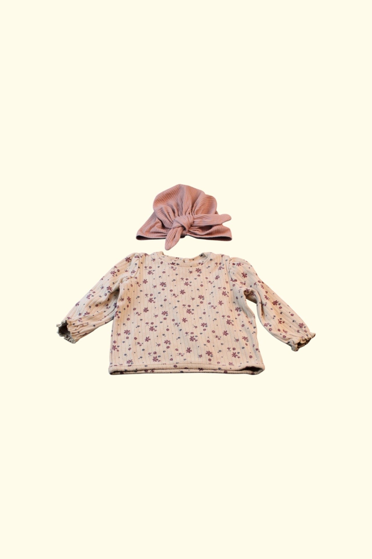 Kategorie 4 Kidkiddo Set 56 Creme mit Blumenmuster