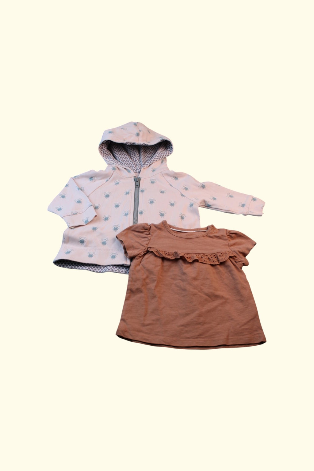 2er Kidkiddo Set 56 Rosa, Braun