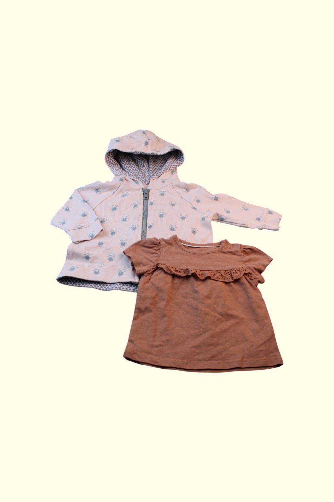 2er Kidkiddo Set 56 Rosa, Braun