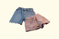 2er Kidkiddo Set Short 86 Blau und Rosa mit Muster