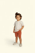 2er Kidkiddo Set 92 Weiß mit floralem Muster, Coral